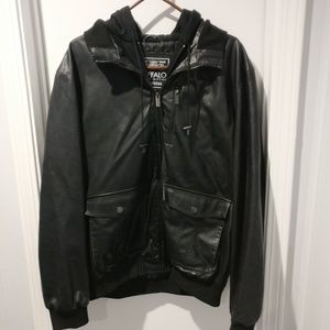Hooded Buffalo David Bitton Leather Jacket